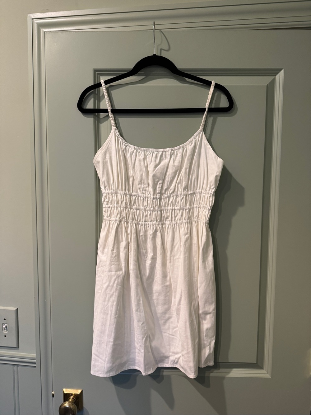 Reformation White Smocked Waist Dress